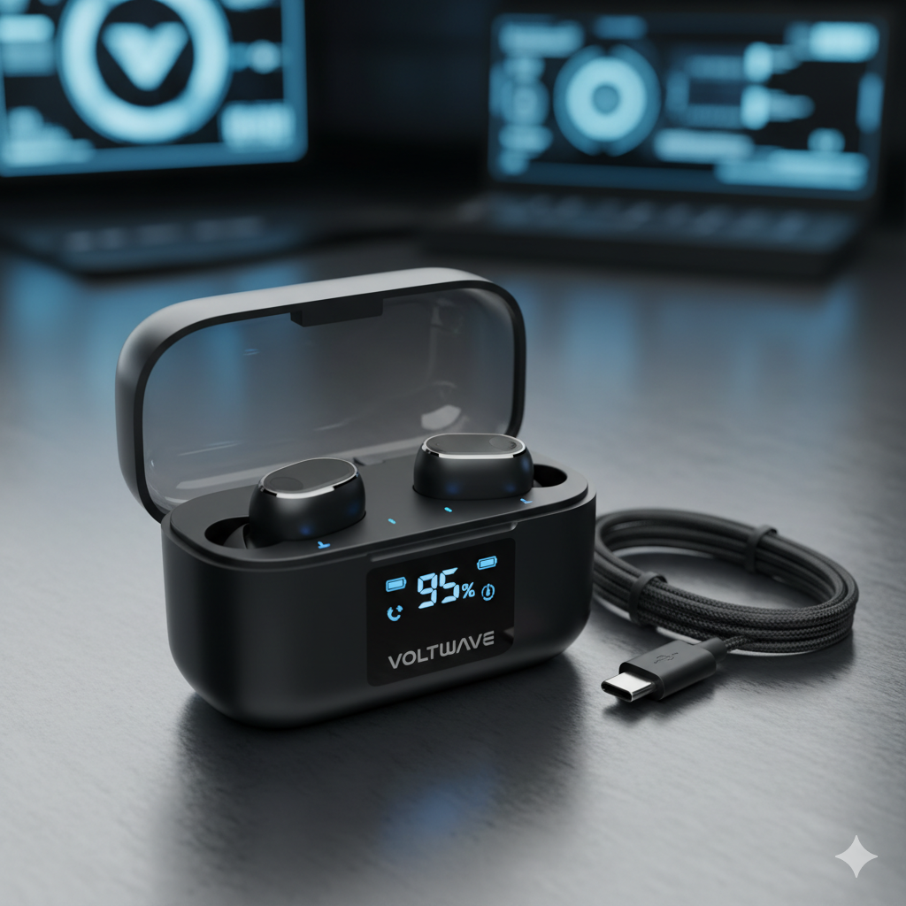 VOLTWAVE M19 Wireless Earbuds – Crystal Clear Sound & Deep Bass